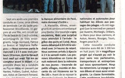 Semaine de conduite intensive en Corse pour les CAP CRM